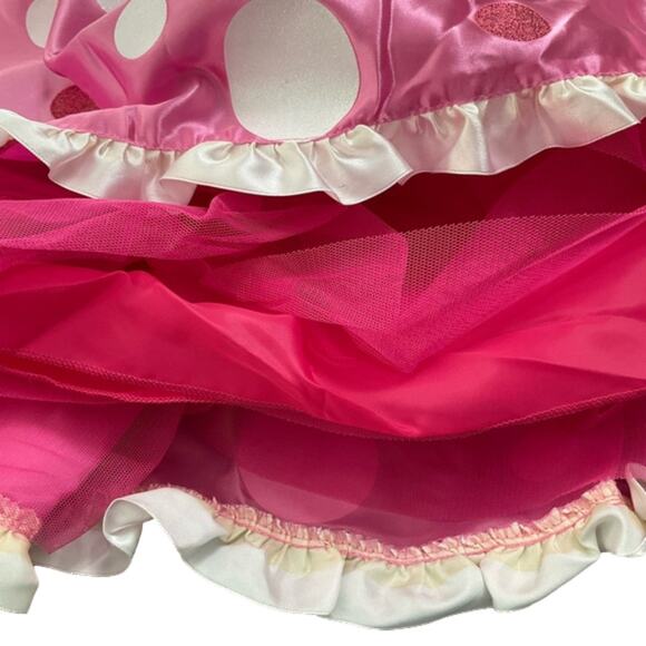 Disney Girl's Dress Minnie Mouse Pink Gloves Heart Bow Shimmer Polka Dots NWT - Picture 6 of 6